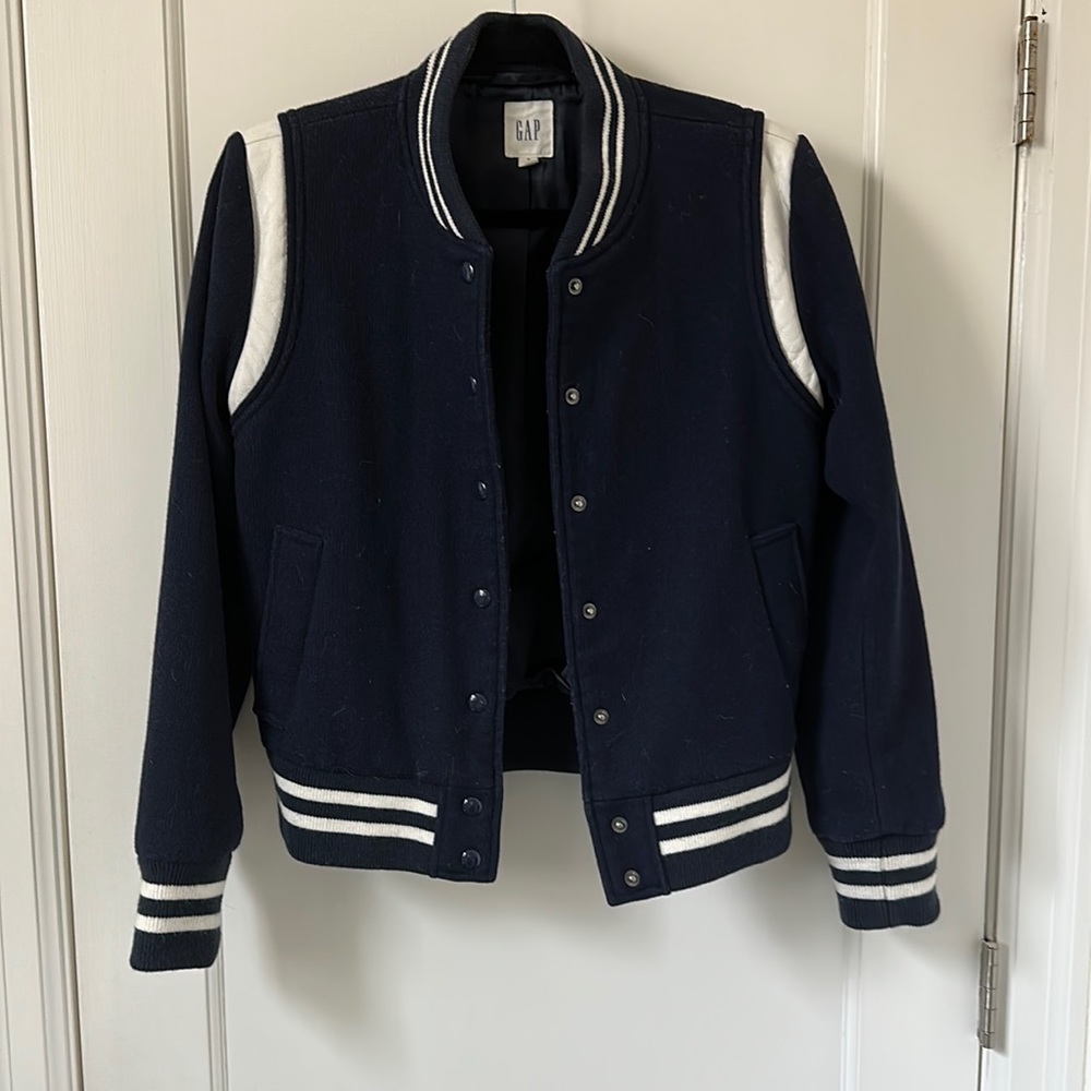 Gap Navy Letterman Jacket